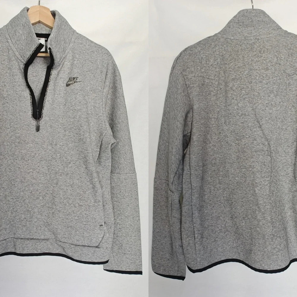 NIKE SPORTSWEAR‎ TECH FLEECE 1/2-ZIP TOP Heather GRAY DQ4314 063 Pullover Medium